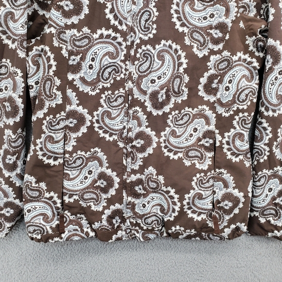Burton Women's Hooded Snowboard Ski Jacket Size Medium Brown Paisley - Picture 6 of 13